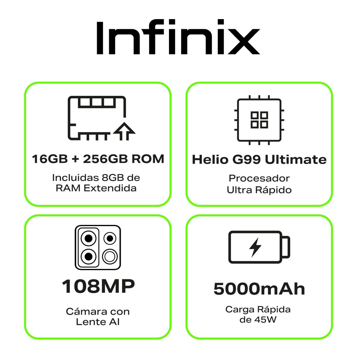 INFINIX - Celular Infinix NOTE 40 256GB |8GB RAM|Cámara posterior 108MP|Cámara frontal 32MP|Pantalla 6.78"|Helio G99 Ultimate
