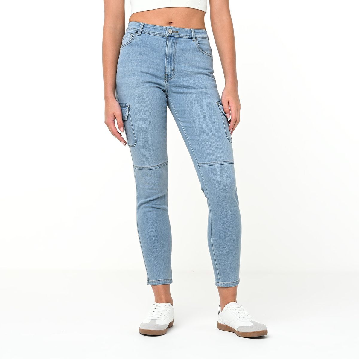 SYBILLA - Jean Mujer Tiro medio Cargo de Algodón Sybilla