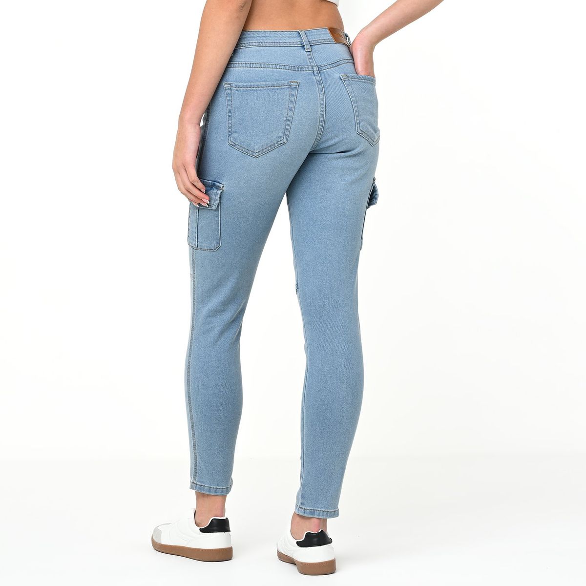 SYBILLA - Jean Mujer Tiro medio Cargo de Algodón Sybilla