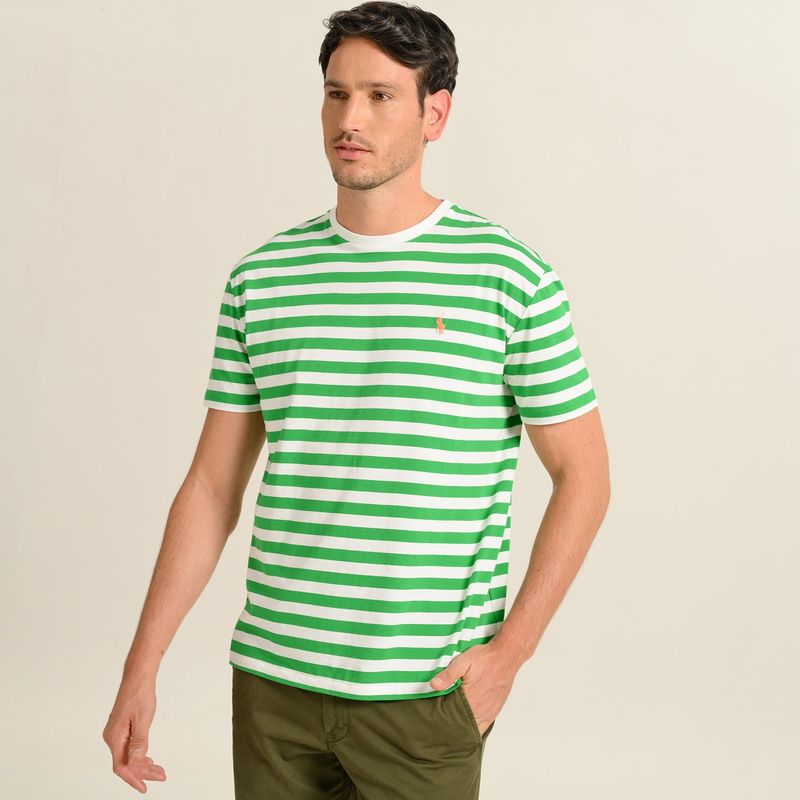 POLO RALPH LAUREN - Camiseta Hombre Manga corta de Rayas de Algodón Polo Ralph Lauren
