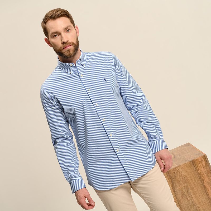 POLO RALPH LAUREN - Camisa Hombre de Rayas Manga larga de Algodón Custom Fit Polo Ralph Lauren