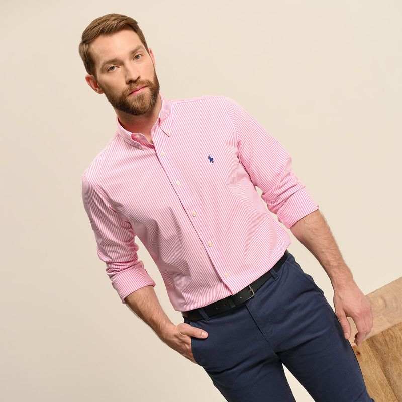 POLO RALPH LAUREN - Camisa Hombre de Rayas Manga larga de Algodón Custom Fit Polo Ralph Lauren