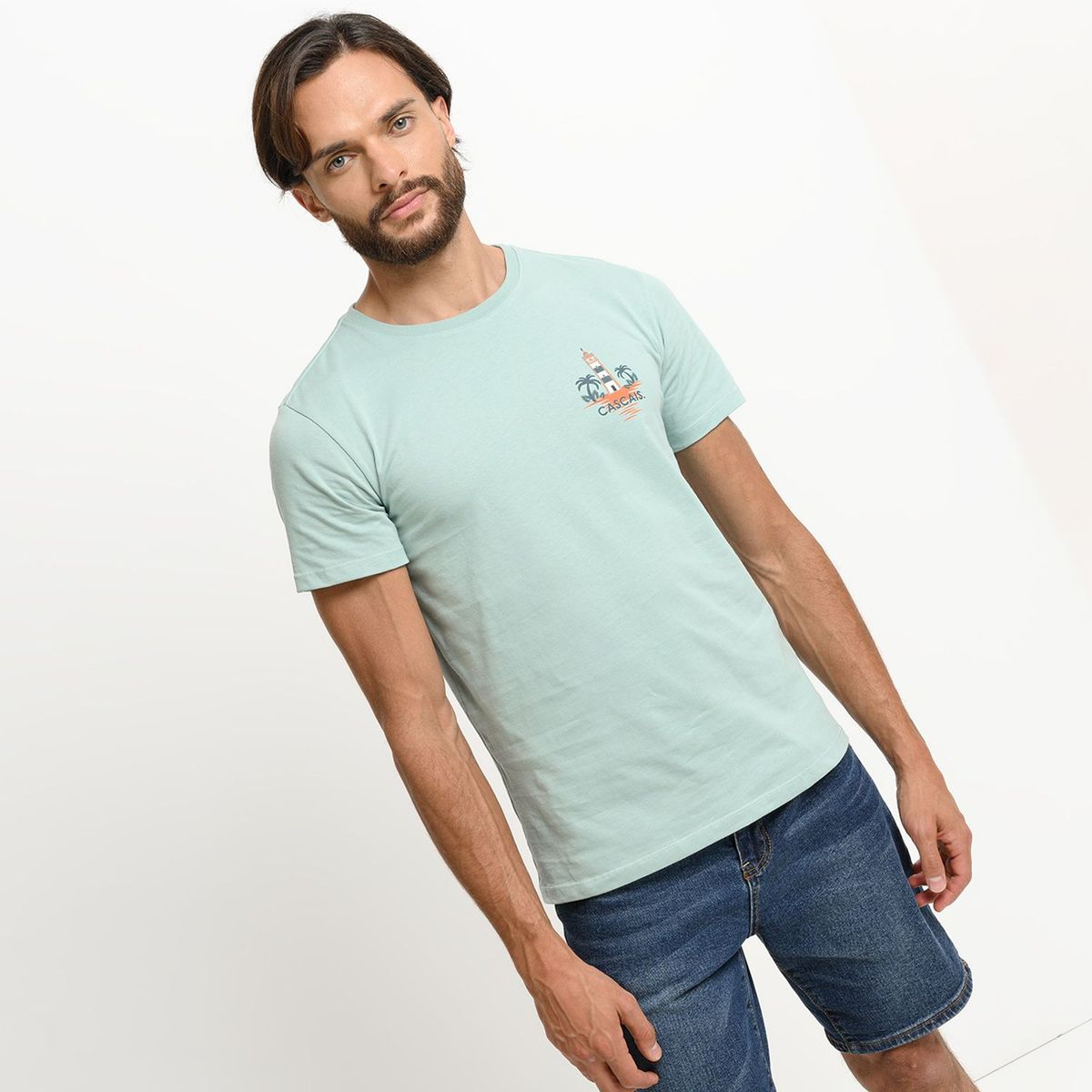 CASCAIS - Camiseta Hombre Manga corta con Logo Cascais.