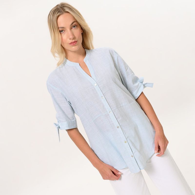NEWPORT - Blusa Mujer Manga corta de Algodón Newport
