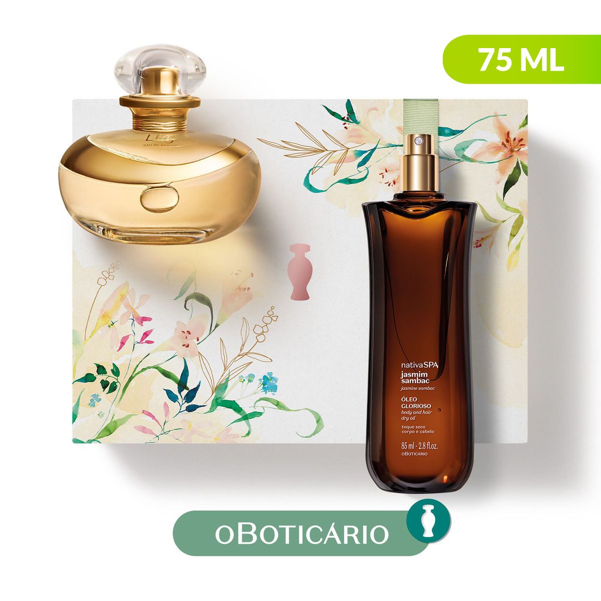 LILY - Set de Perfume Mujer Lily O Boticario Incluye: Lily Eau de parfum Absolu 75ml V2 Y Nspa Oleo Multifuncional Jasmin Sambac 85ml 