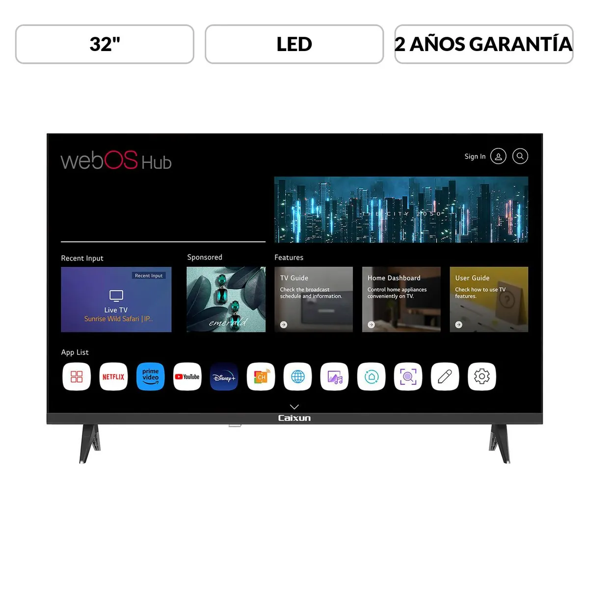 CAIXUN - Televisor | Caixun | 32 pulgadas | HD | LED | C32VAHW 