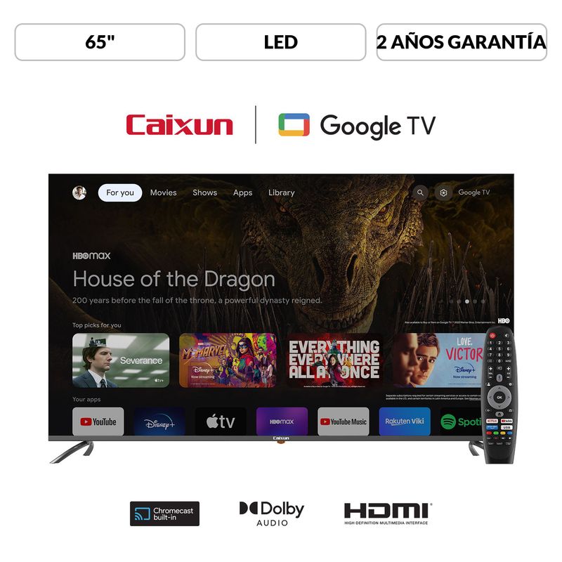 CAIXUN - Televisor Caixun | 65 pulgadas LED 4K UHD | C65VAUG