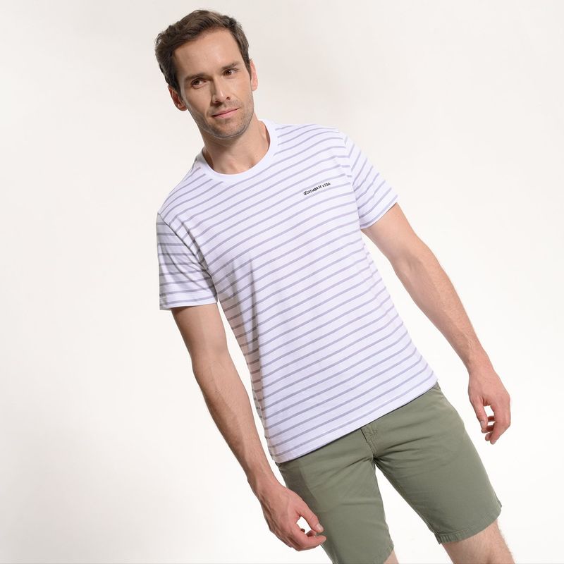 BASEMENT - Camiseta Hombre Manga corta con Estampado Slim Basement