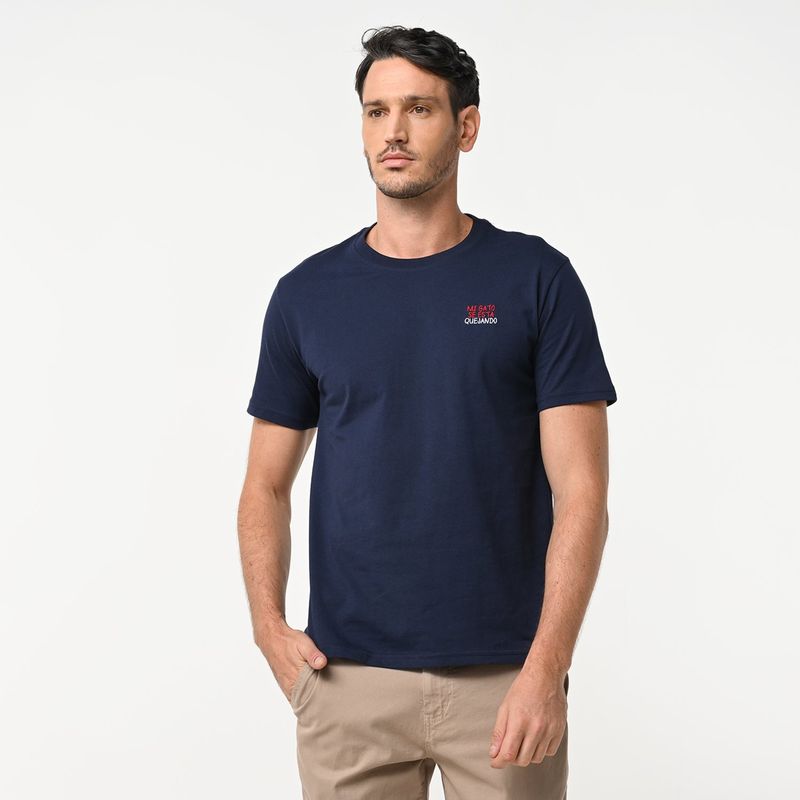 BASEMENT - Camiseta Hombre Manga corta con Estampado Slim Basement