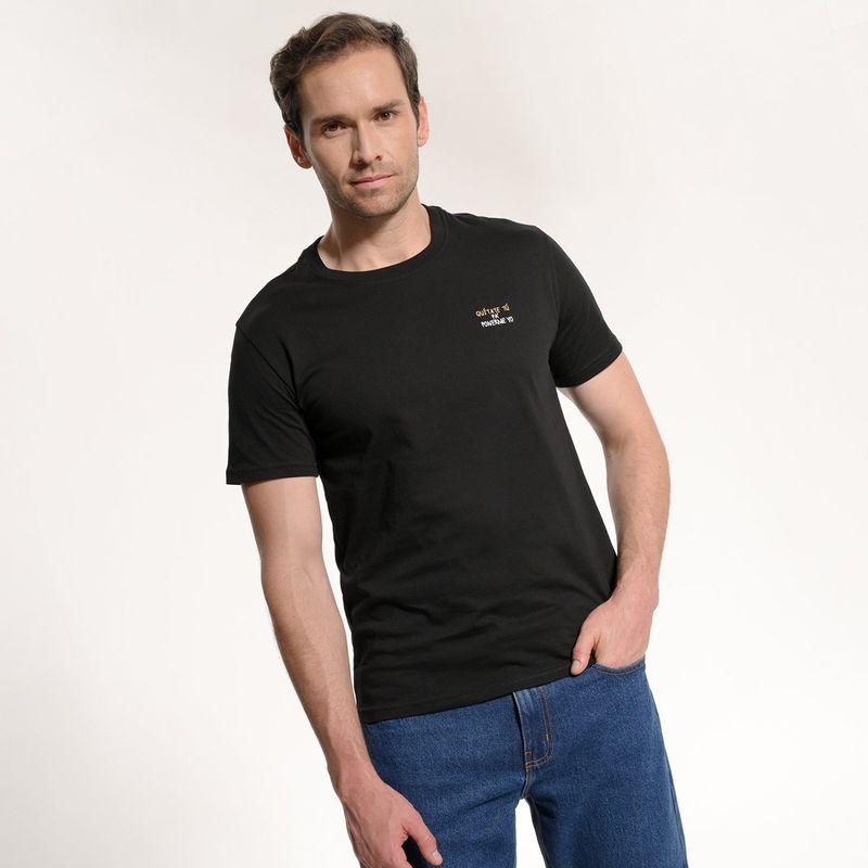 BASEMENT - Camiseta Hombre Manga corta con Estampado Slim Basement