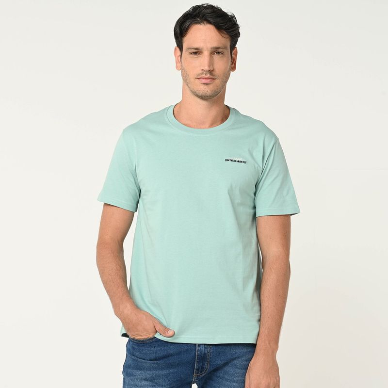 BASEMENT - Camiseta Hombre Manga corta con Estampado Slim Basement