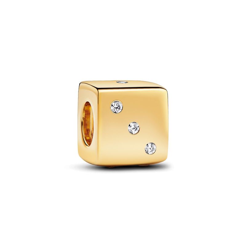PANDORA - Charm Pandora Dado Brillante Recubrimiento en Oro