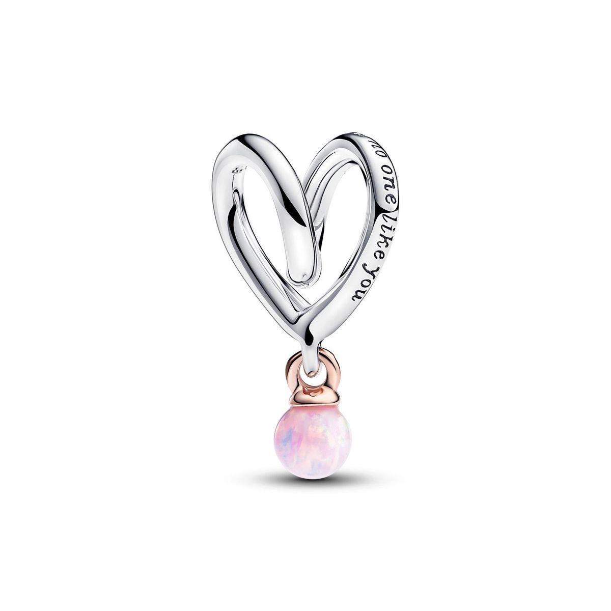 PANDORA - Charm Pandora Corazón Envuelto Plata Esterlina y Recubrimiento en Oro Rosa