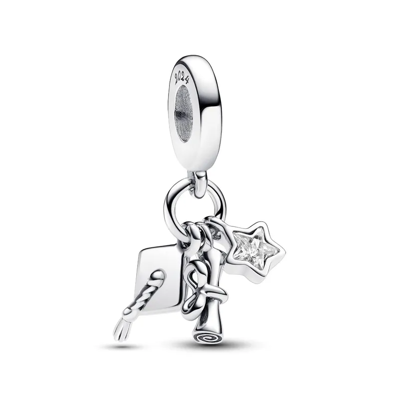 PANDORA - Charm Pandora Colgante Triple Graduación 2024 Plata Esterlina
