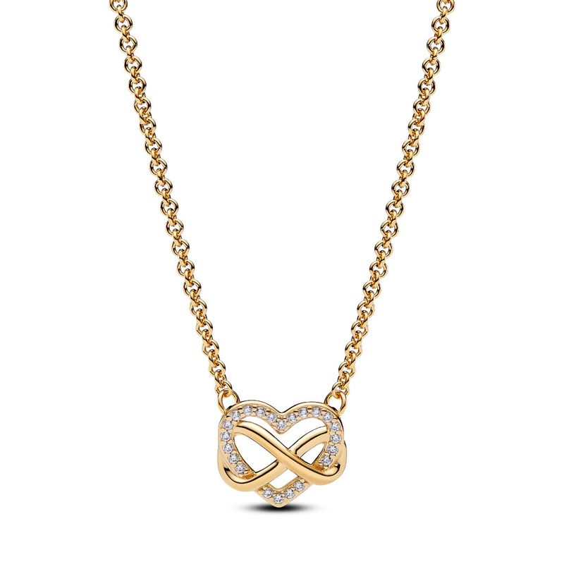 PANDORA - Collar Pandora Corazón Infinito Brillante Recubrimiento en Oro