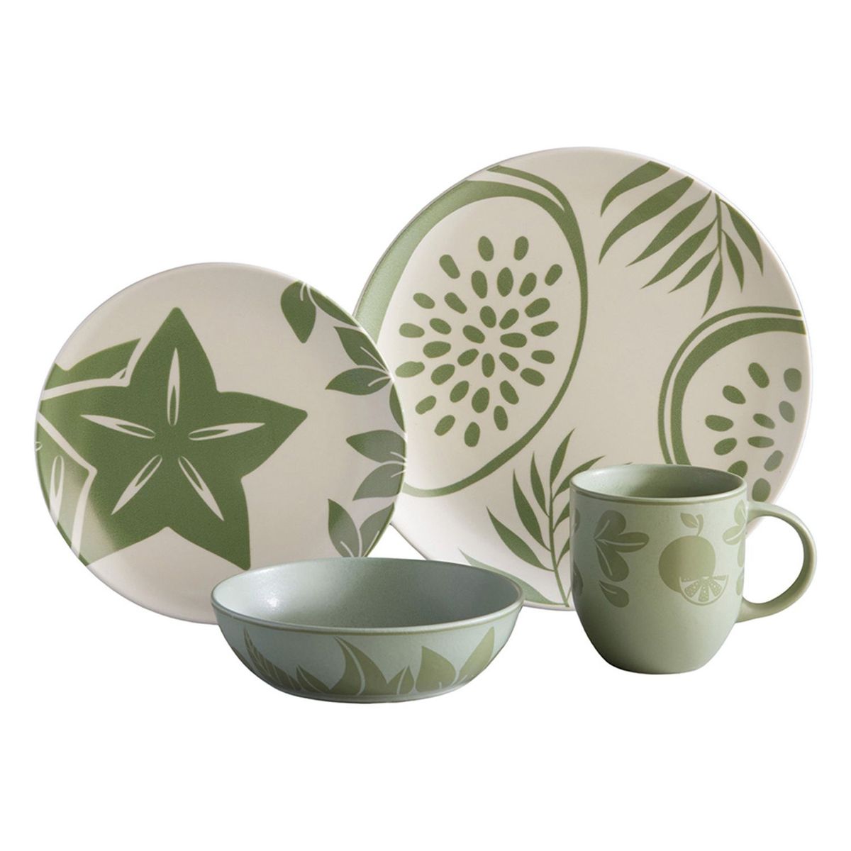 CORONA - Vajilla Corona: 4 puestos 16 piezas Frutto