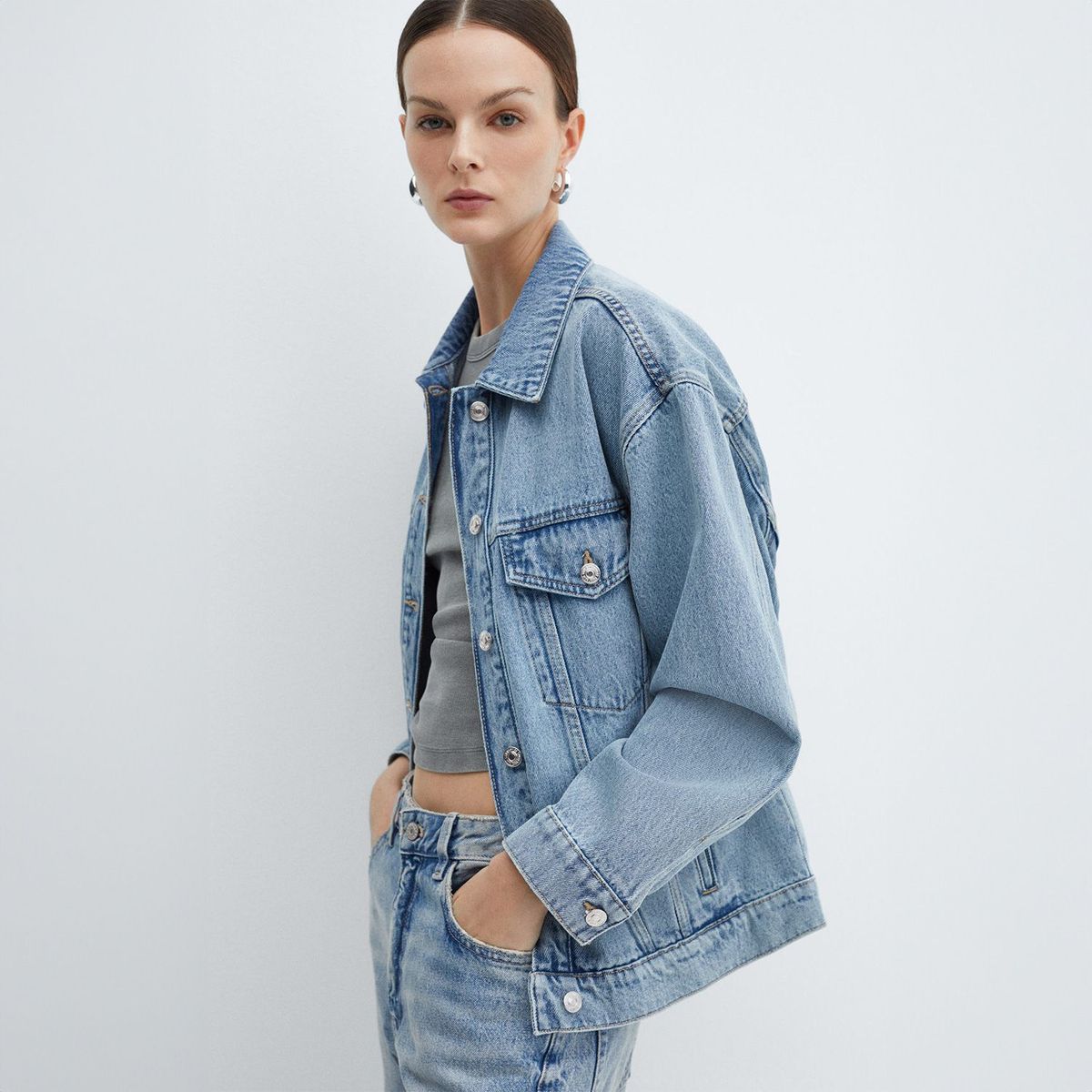 MANGO - Chaqueta de jean Mujer Oversize MANGO