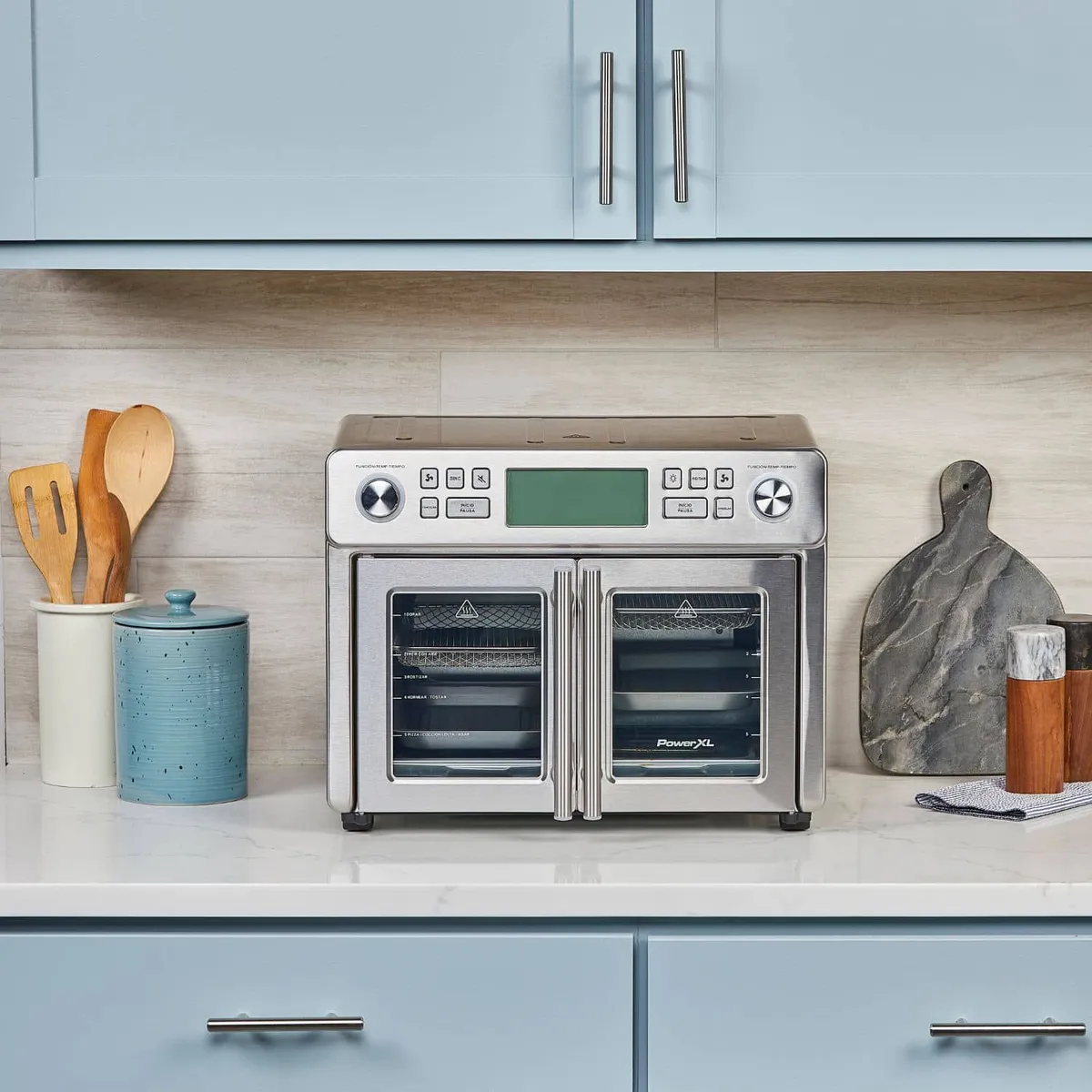 POWER XL - Horno y Freidora de Aire PowerXL SMARTSYNX Duplex de 24L, con 2 Zonas de Cocción y 12 Funciones, TO68D5-2SPLA
