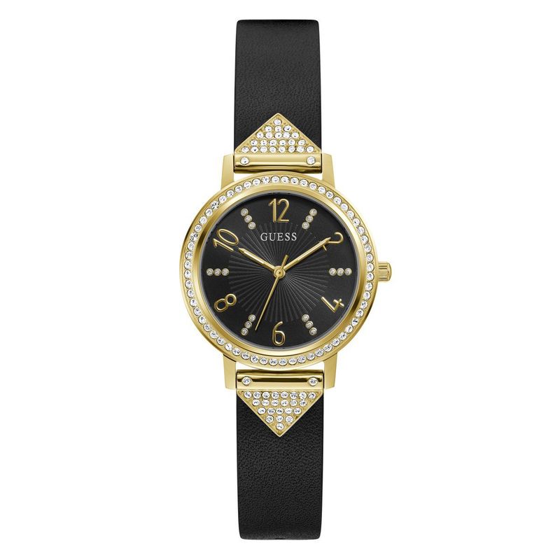 GUESS - Reloj Guess Mujer TRI LUXE. Reloj Cuero Negro GW0473L2
