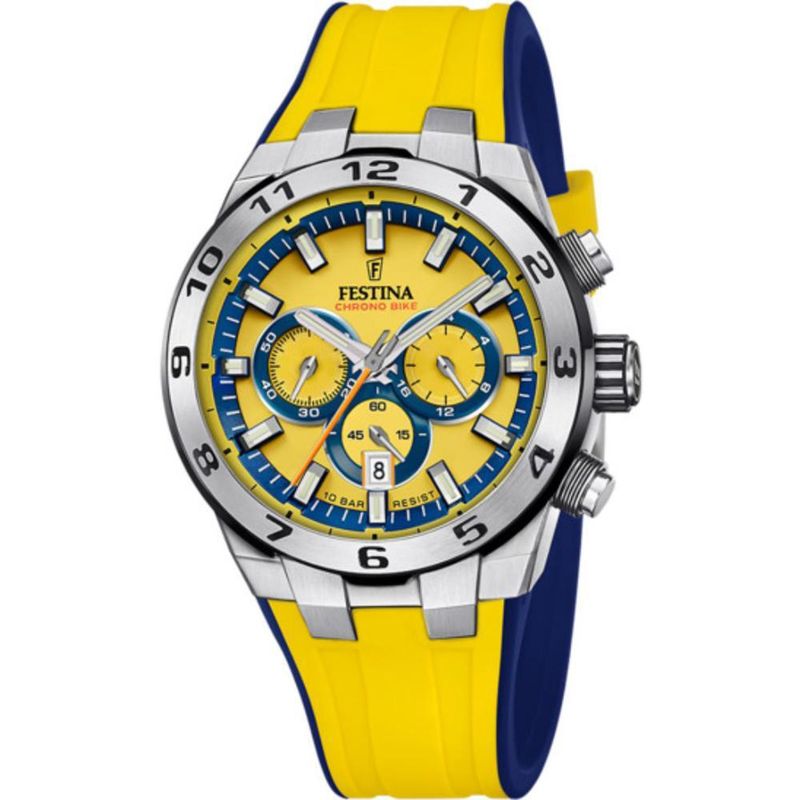 FESTINA - Reloj Festina para Hombre Chrono bike . Reloj Análogo Caucho Amarillo