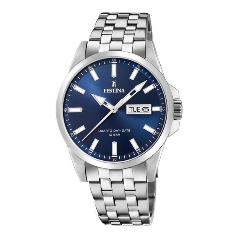 FESTINA - Reloj Festina para Hombre Acero Clásico . Reloj Análogo Acero inoxidable Plateado