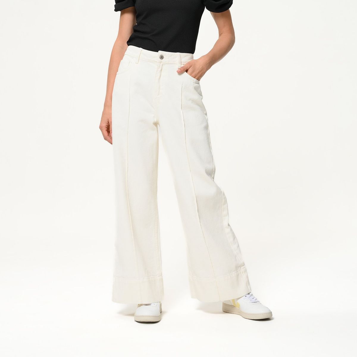 BASEMENT - Jean Recto Mujer Tiro alto Basement