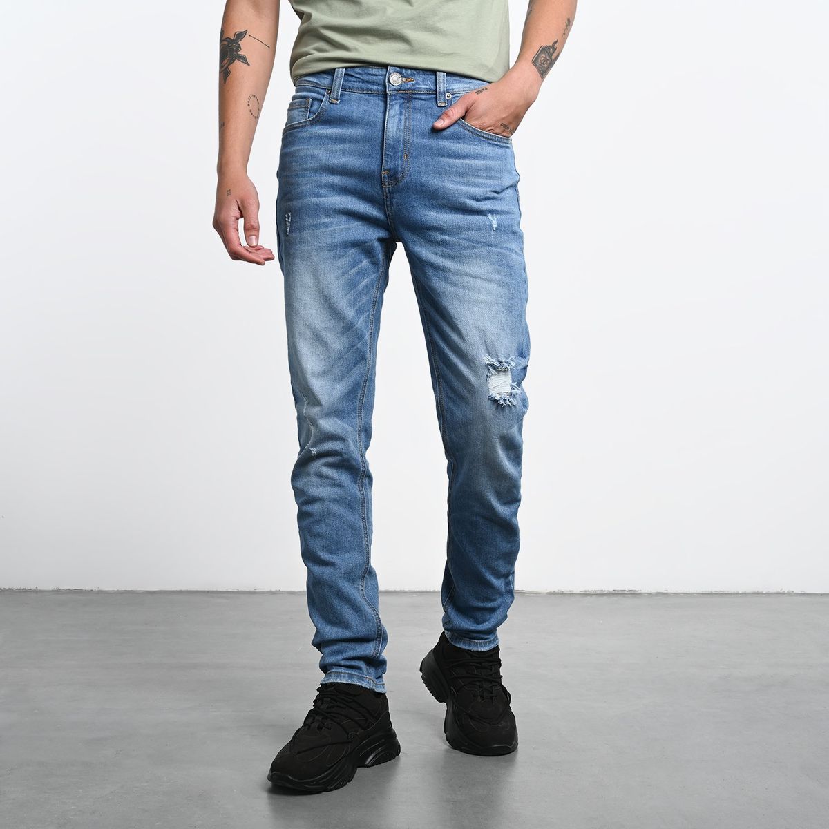 DENIMLAB - Jean 5 Bolsillos Hombre Skinny de Algodón Denimlab