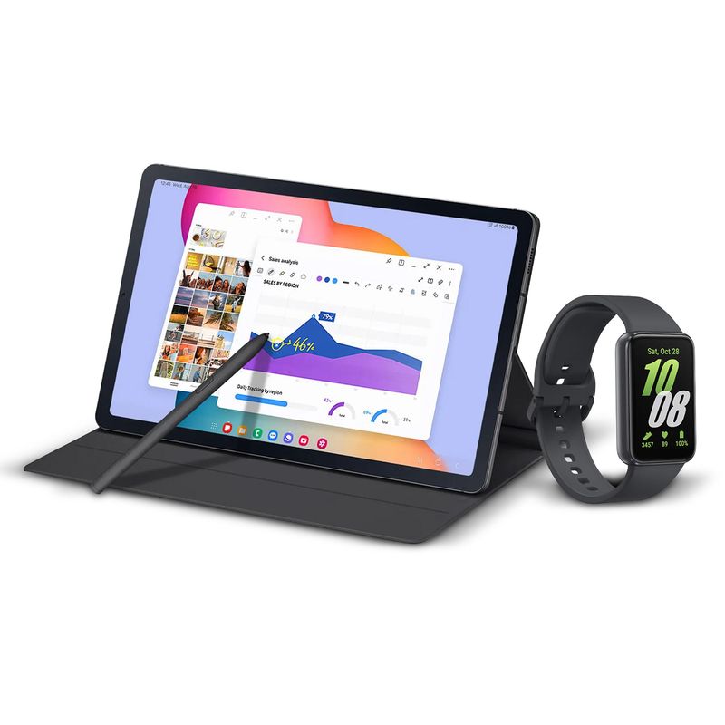 SAMSUNG - Tablet Samsung Tab S6 Lite + Cover y Lapiz  | 4GB RAM | Cámara Posterior 8MP | Cámara Frontal 5MP | Lleva obsequio Galaxy Fit 3