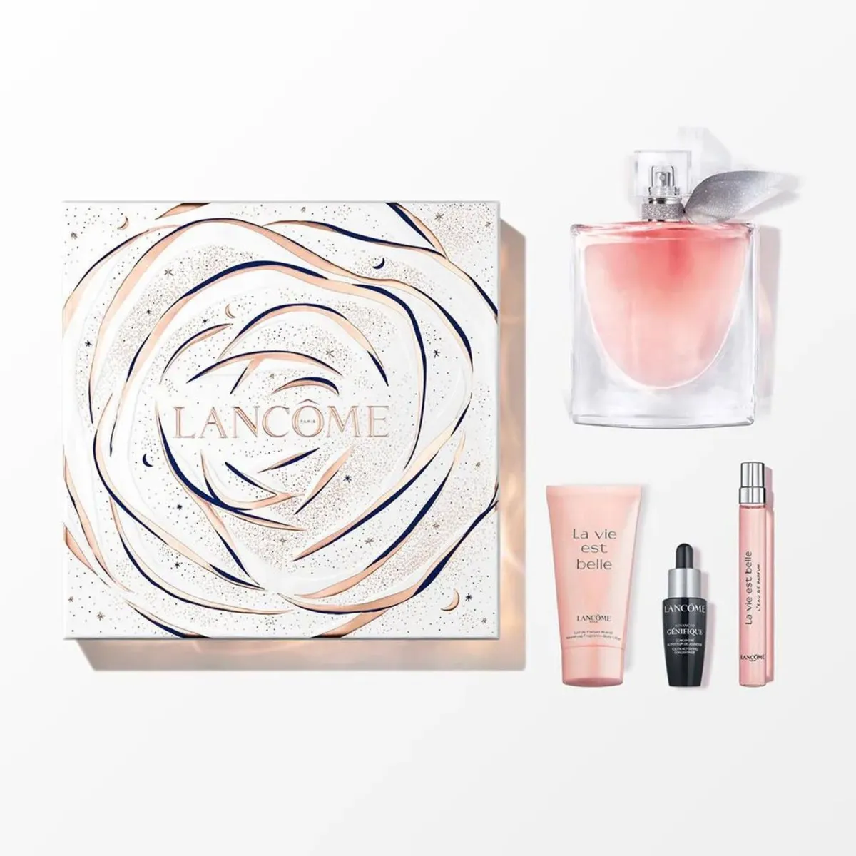 LANCOME - Set La Vie est Belle Incluye: Perfume La Vie Est Belle 100 ml , Perfume tamaño viajero 10 ml , Lotion 50 ml , Serum Genifique 10 ml 