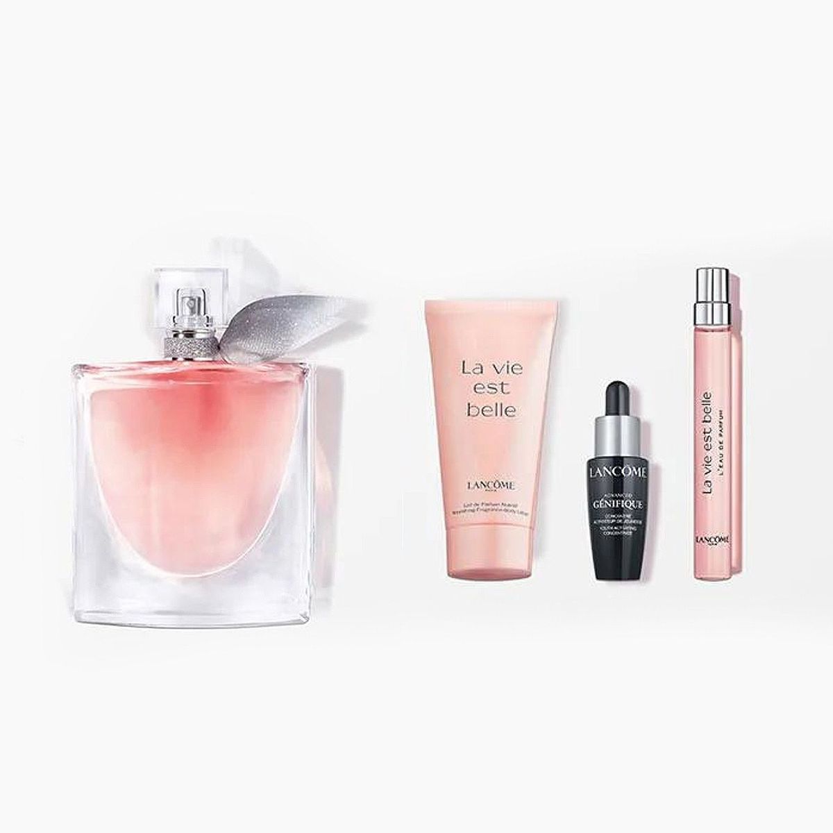 LANCOME - Set La Vie est Belle Incluye: Perfume La Vie Est Belle 100 ml , Perfume tamaño viajero 10 ml , Lotion 50 ml , Serum Genifique 10 ml 