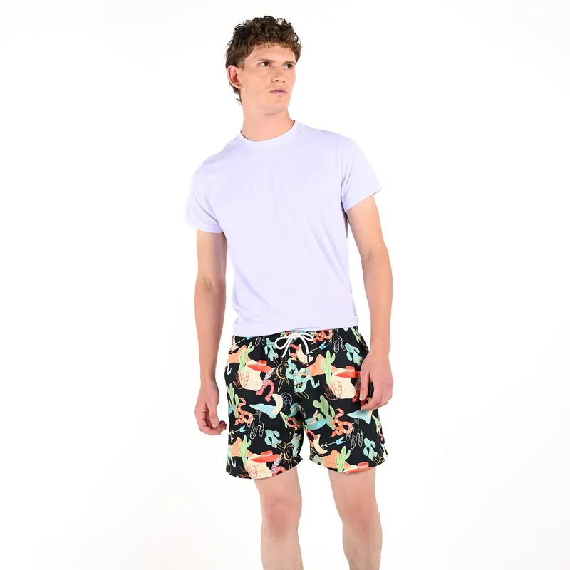 BEARCLIFF - Pantaloneta de baño Hombre con Estampado con forro Bearcliff 