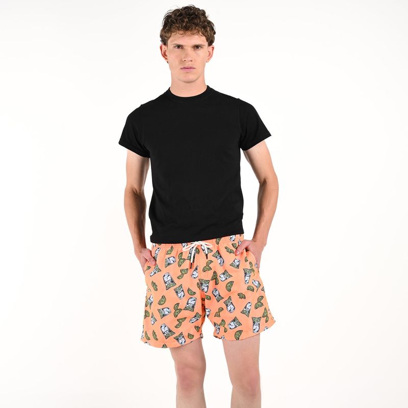 BEARCLIFF - Pantaloneta de baño Hombre con Estampado con forro Bearcliff 
