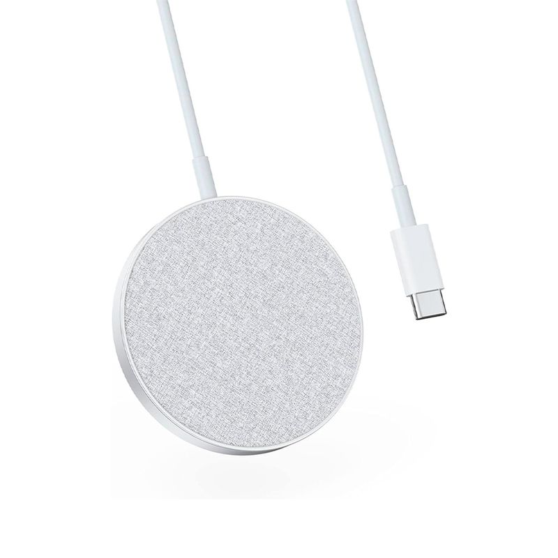 ANKER - Almohadilla de Carga Inalámbrica Magnética Anker PowerWave Select+ con un diseño elegante, superficie de piel sintética , base de aluminio resistente