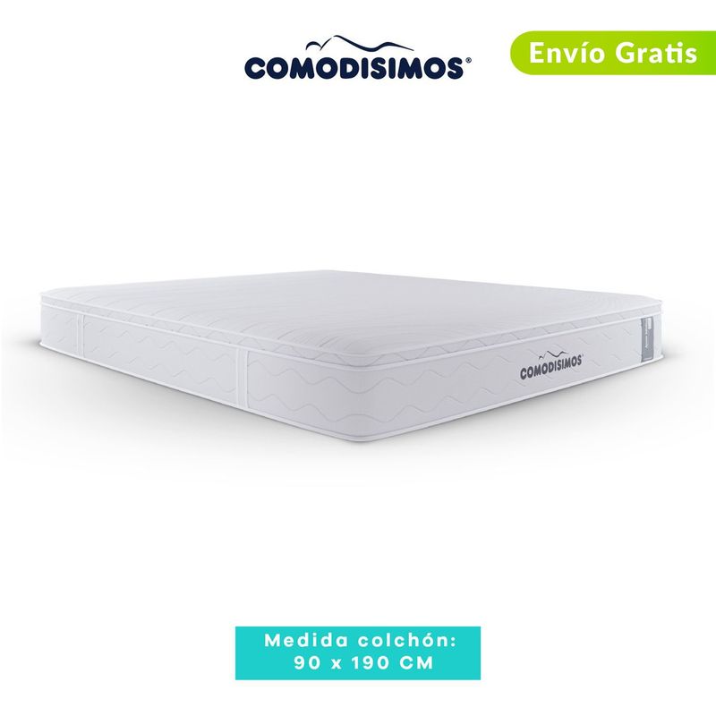 COMODISIMOS - Colchón Sencillo Firmeza Media Ortopédico Resortado con Pillow Línea Access 90 x 190 cm Comodísimos