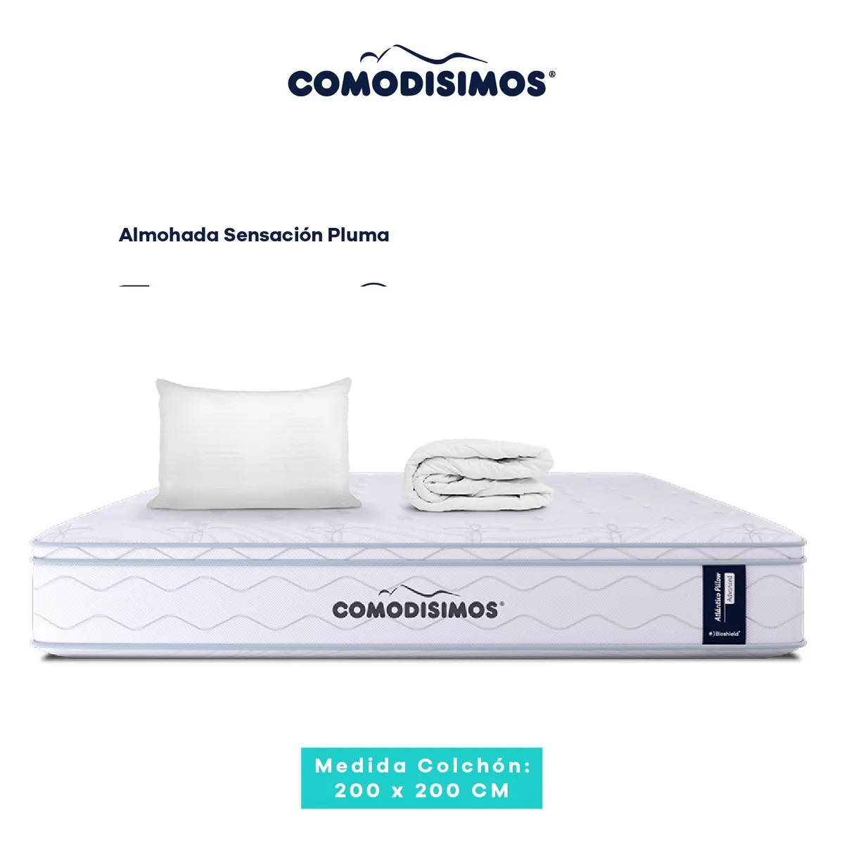 COMODISIMOS - Colchón King Firmeza Media Ortopédico Resortado Doble Cara Línea Advance 200 x 200 cm + Almohada + Protector Comodísimos