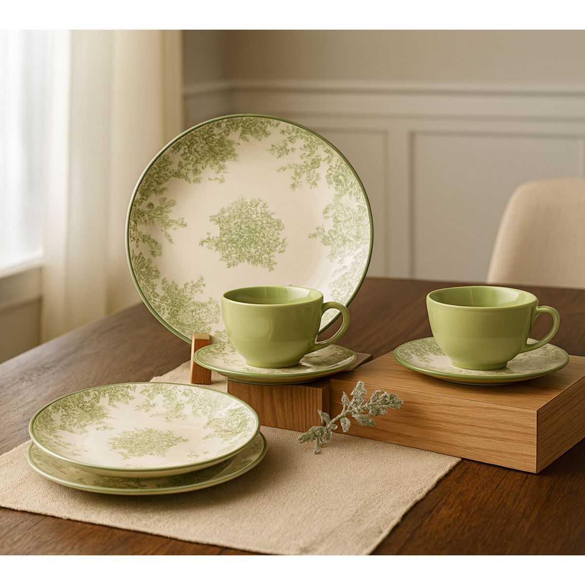 ROBERTA ALLEN - Juego de Vajilla Roberta Allen 4 Puestos Vajilla 20 Pzas Magn Verde