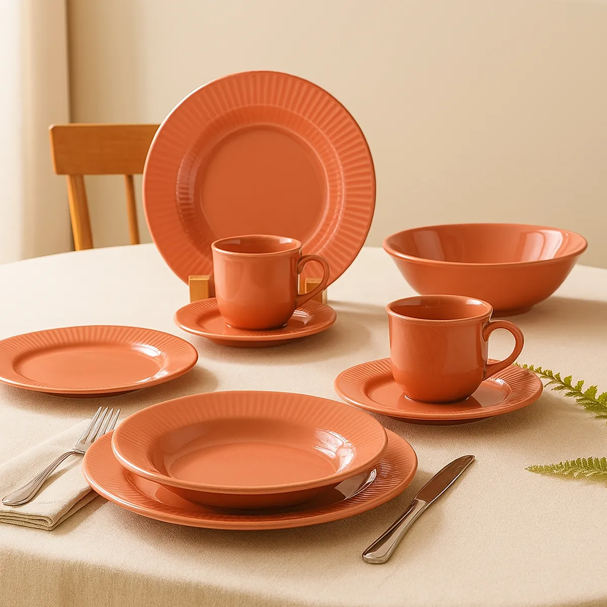 MICA - Juego de Vajilla Mica 4 Puestos Vajilla 20 Pzas Blanca Canele