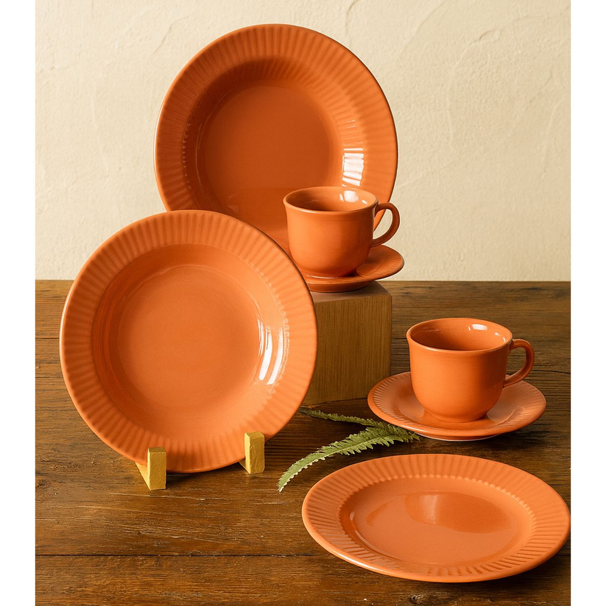 MICA - Juego de Vajilla Mica 4 Puestos Vajilla 20 Pzas Blanca Canele