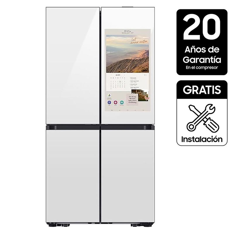 SAMSUNG - Nevecón Samsung French Door 809 lt Family Hub¿ BESPOKE RF29DB995012CO | Pantalla 32 pulgadas | Inteligencia Artificial | Cámara Reconocimiento de Alimentos