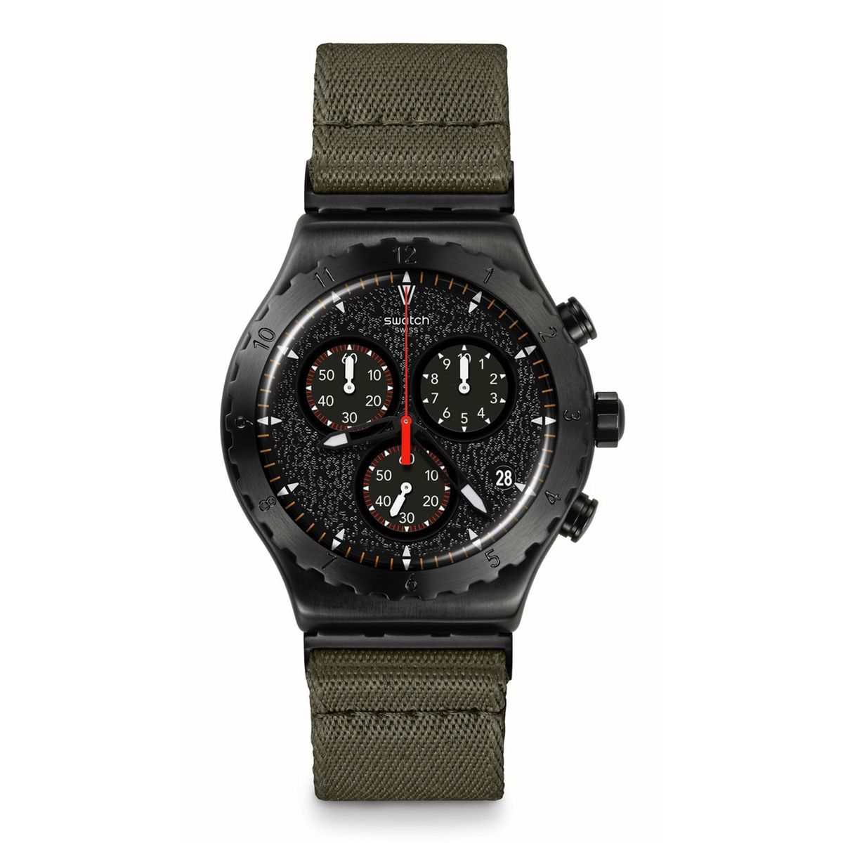 SWATCH - Reloj Swatch Unisex BY THE BONFIRE. Reloj Cuero Café YVB416