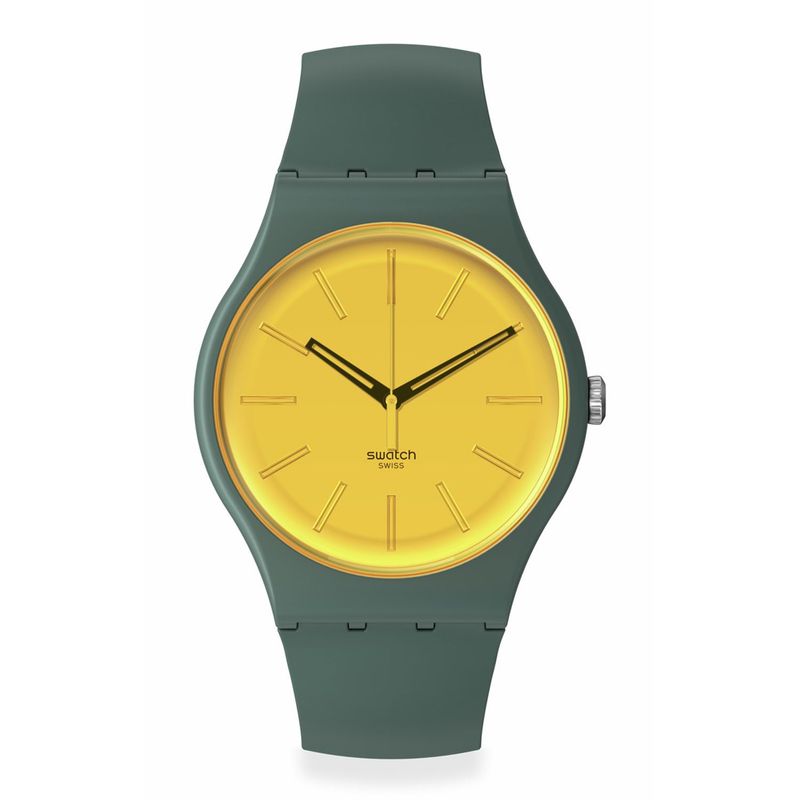 SWATCH - Reloj Swatch Unisex GOLD IN THE GARDEN. Reloj Plástico Gris SO29G103