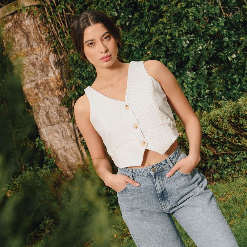SYBILLA - Chaleco Mujer Crop Sybilla
