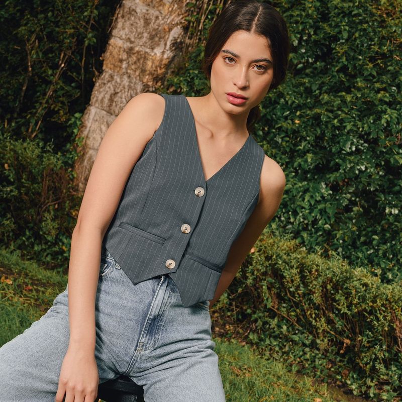 SYBILLA - Chaleco Mujer Crop Sybilla