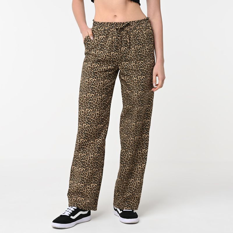 SYBILLA - Pantalón Recto Mujer Tiro alto Animal print Sybilla
