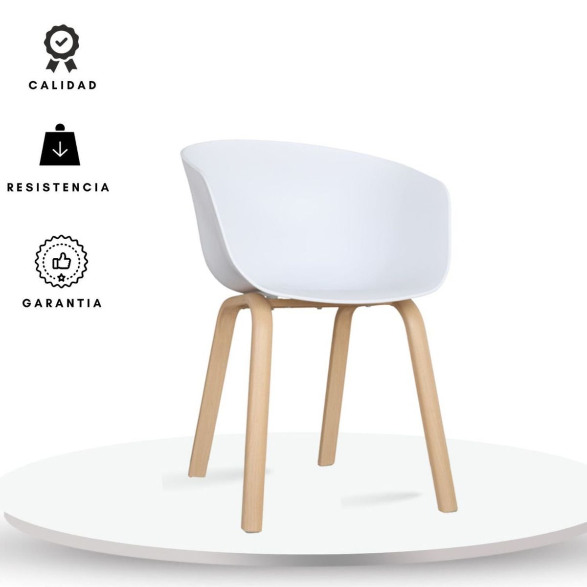 EKONOMODO - Silla de Comedor Moderna  con Patas de Matera 79 x 54 x 50 cm  Ekonomodo 