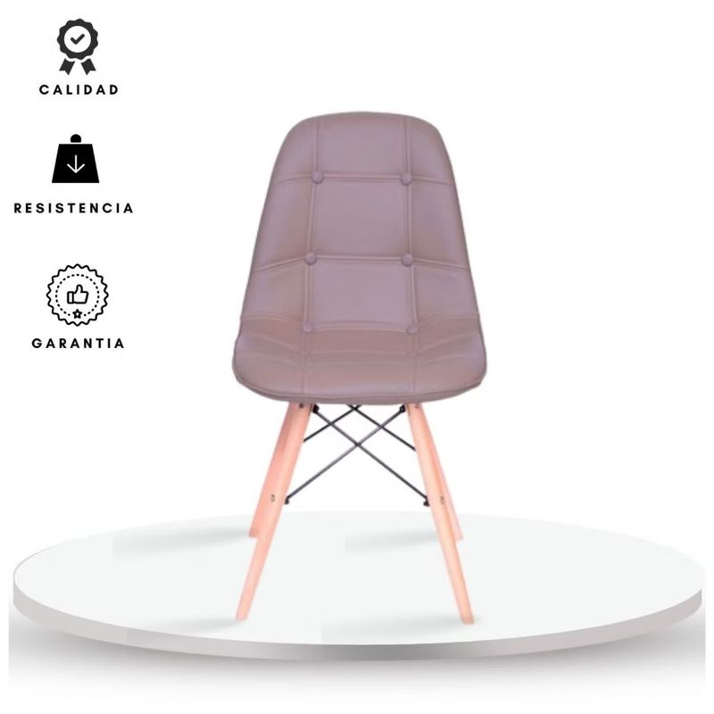 EKONOMODO - Silla de Comedor Moderna en Cuerina con Patas de Matera 85 x 39 x 43 cm  Ekonomodo 
