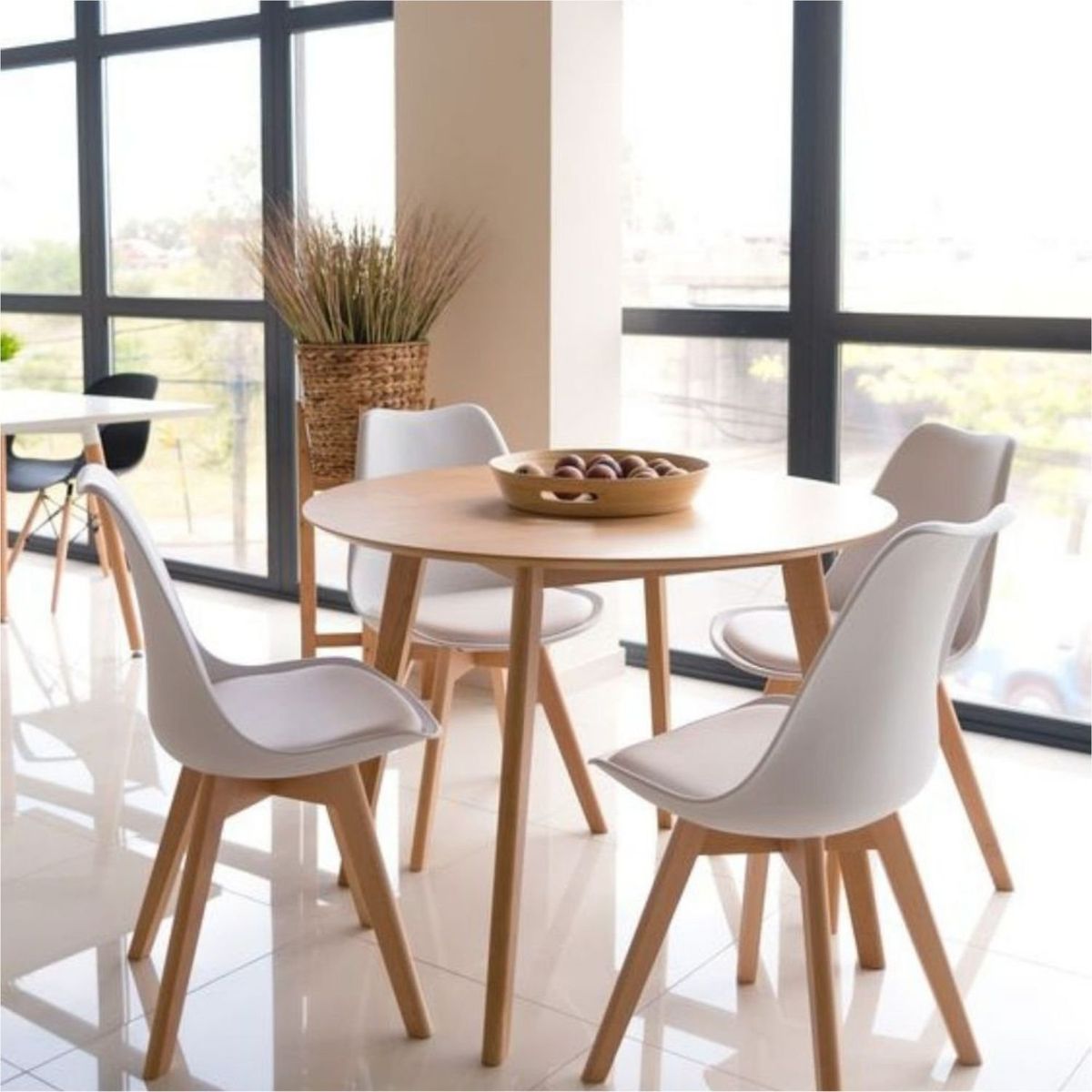 EKONOMODO - Silla de Comedor Moderna en Cuerina con Patas de Matera 112 x 49 x 56 cm  Ekonomodo 