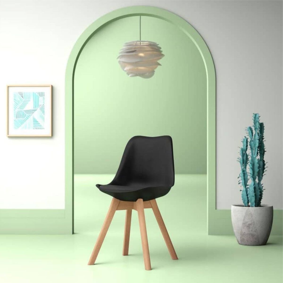 EKONOMODO - Silla de Comedor Moderna en Cuerina con Patas de Matera 83 x 39 x 43 cm  Ekonomodo 