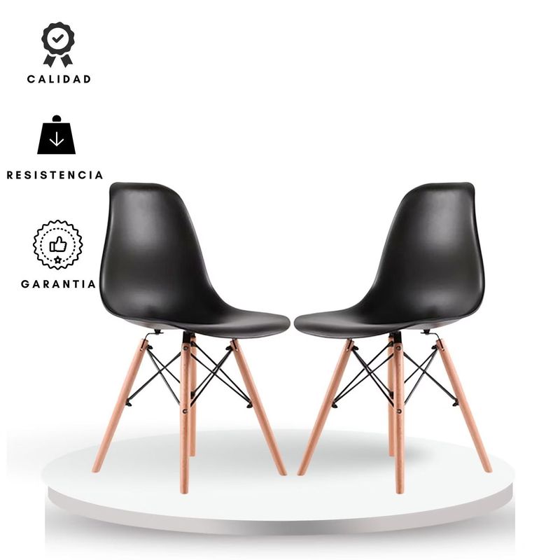 EKONOMODO - Silla de Comedor Moderna en Polipropileno con Patas de Madera 83 x 48 x 53 cm  Ekonomodo 