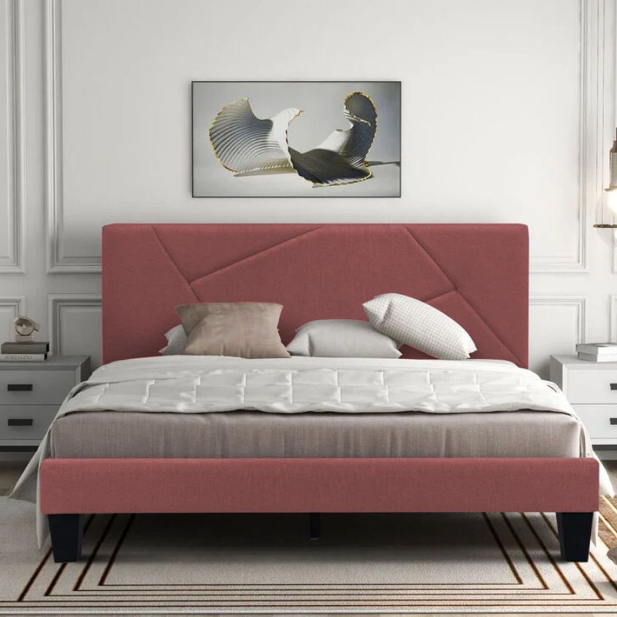 EKONOMODO - Colchón con Base Cama  Queen Firmeza Media Ortopédico Doble Cara Resortado 160 x 190  + Cabecero Combo Ekonomodo 